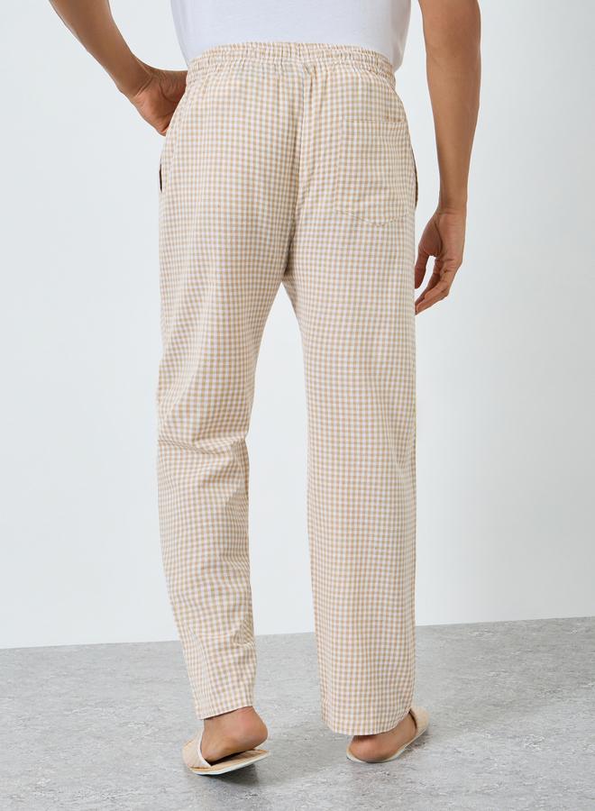 ستايلي بنطال بيجاما كاروهات بقصة مريحة - Image 4